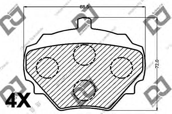 Комплект тормозных колодок, дисковый тормоз DJ PARTS BP1200