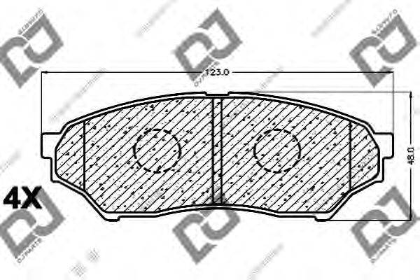 Комплект тормозных колодок, дисковый тормоз DJ PARTS BP1206