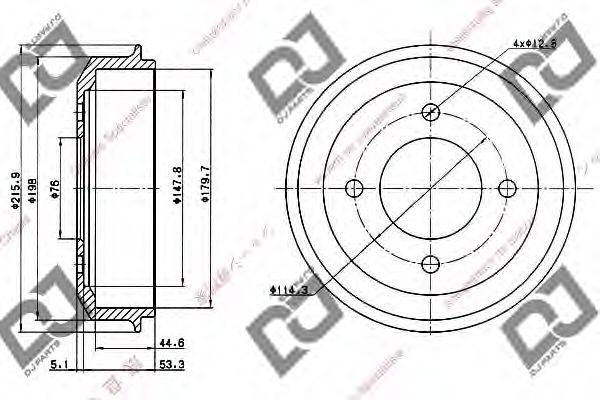 Тормозной барабан DJ PARTS BR1021