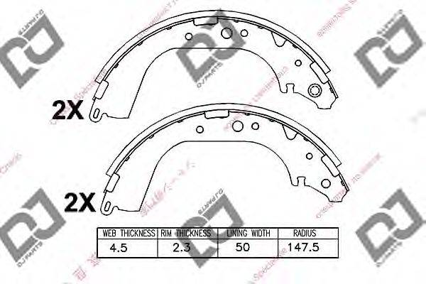 Комплект тормозных колодок DJ PARTS BS1001