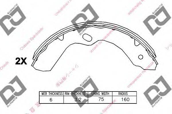 Комплект тормозных колодок DJ PARTS BS1121