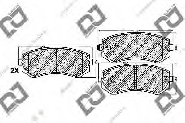 Комплект тормозных колодок, дисковый тормоз DJ PARTS BP1095