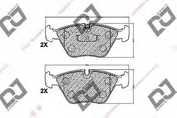 Комплект тормозных колодок, дисковый тормоз DJ PARTS BP1182