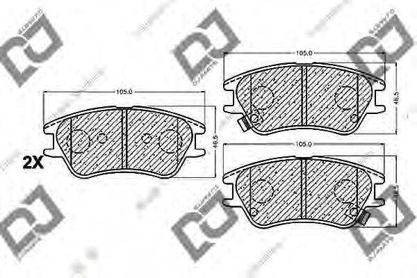 Комплект тормозных колодок, дисковый тормоз DJ PARTS BP1134