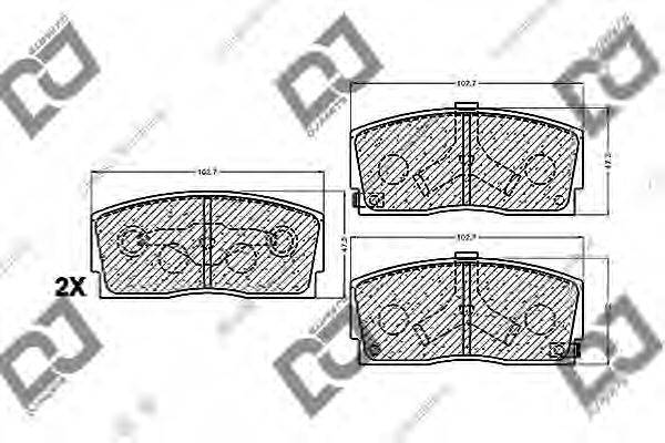 Комплект тормозных колодок, дисковый тормоз DJ PARTS BP1136