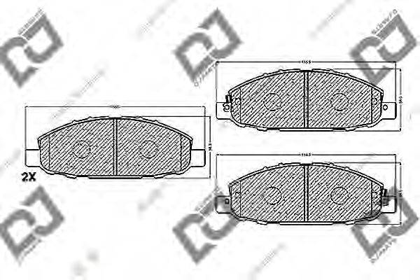 Комплект тормозных колодок, дисковый тормоз DJ PARTS BP1163