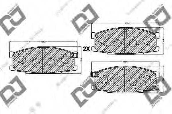 Комплект тормозных колодок, дисковый тормоз DJ PARTS BP1203