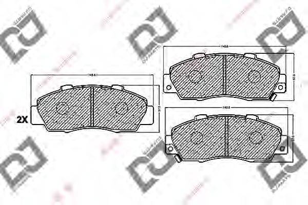 Комплект тормозных колодок, дисковый тормоз DJ PARTS BP1205