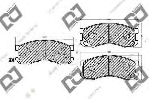 Комплект тормозных колодок, дисковый тормоз DJ PARTS BP1241