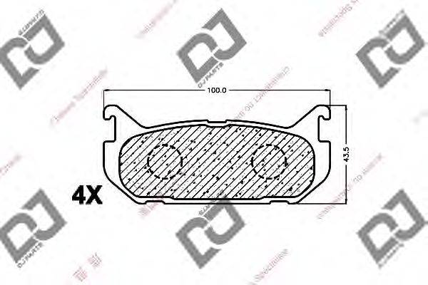 Комплект тормозных колодок, дисковый тормоз DJ PARTS BP1257