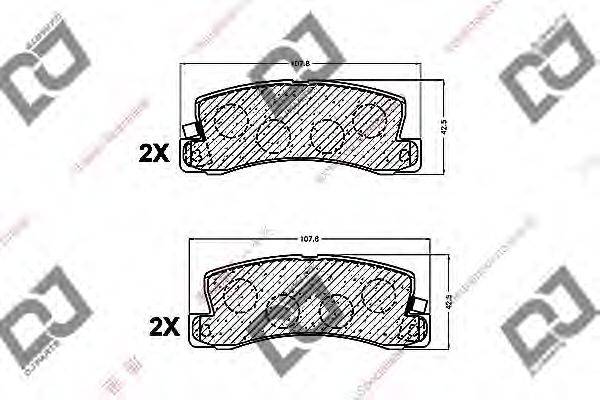 Комплект тормозных колодок, дисковый тормоз DJ PARTS BP1261