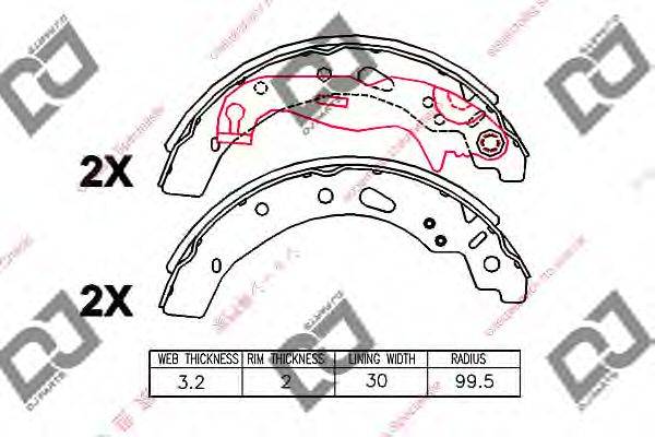 Комплект тормозных колодок DJ PARTS BS1298