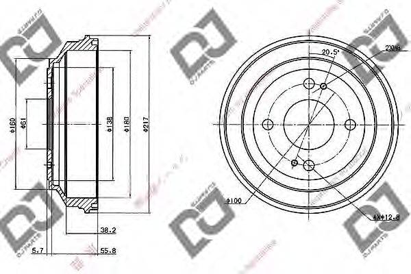 Тормозной барабан DJ PARTS BR1078
