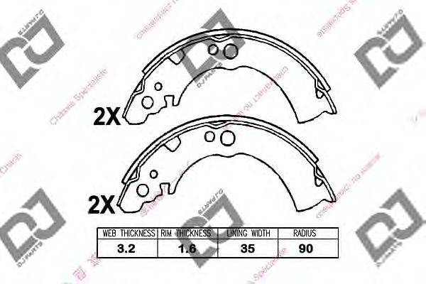 Комплект тормозных колодок DJ PARTS BS1107