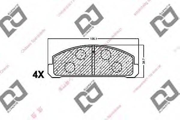 Комплект тормозных колодок, дисковый тормоз DJ PARTS BP1264