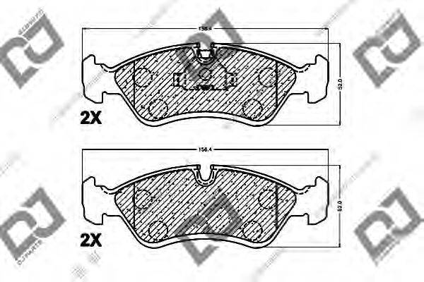 Комплект тормозных колодок, дисковый тормоз DJ PARTS BP1266