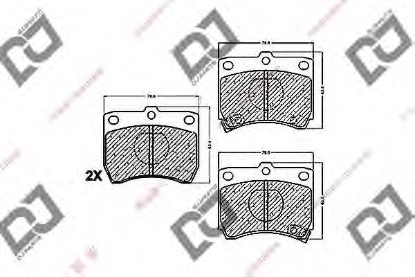Комплект тормозных колодок, дисковый тормоз DJ PARTS BP1296
