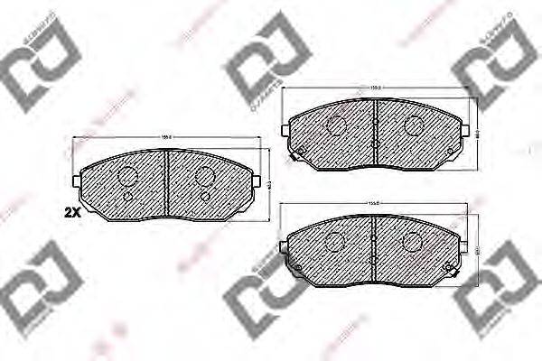 Комплект тормозных колодок, дисковый тормоз DJ PARTS BP1304