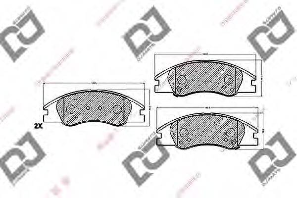 Комплект тормозных колодок, дисковый тормоз DJ PARTS BP1358