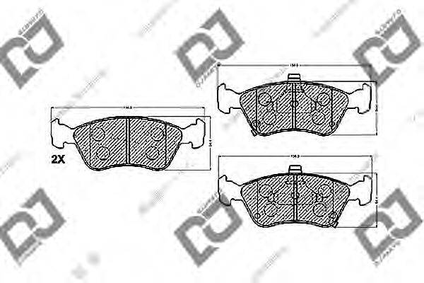 Комплект тормозных колодок, дисковый тормоз DJ PARTS BP1364