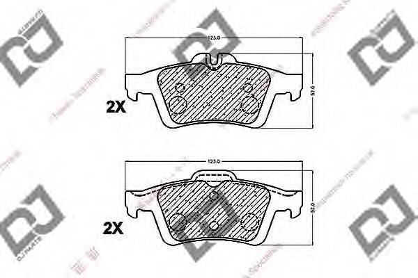 Комплект тормозных колодок, дисковый тормоз DJ PARTS BP1414