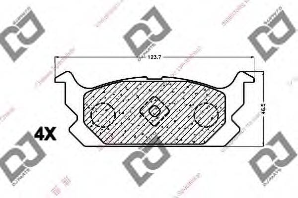 Комплект тормозных колодок, дисковый тормоз DJ PARTS BP1418