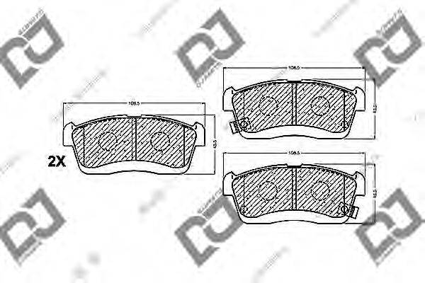 Комплект тормозных колодок, дисковый тормоз DJ PARTS BP1439
