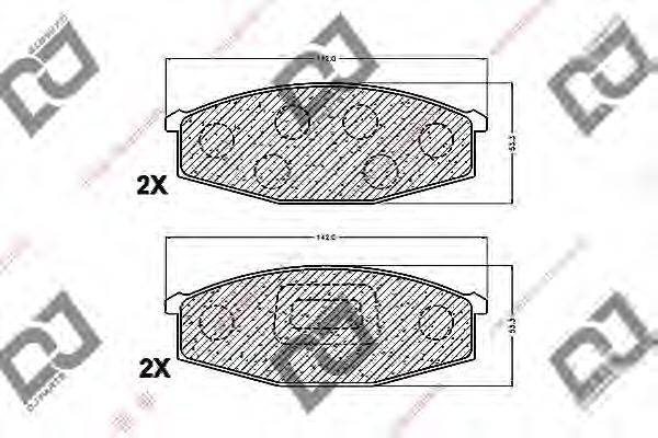 Комплект тормозных колодок, дисковый тормоз DJ PARTS BP1451