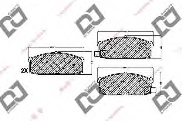 Комплект тормозных колодок, дисковый тормоз DJ PARTS BP1452