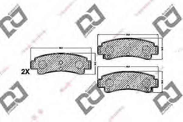 Комплект тормозных колодок, дисковый тормоз DJ PARTS BP1458