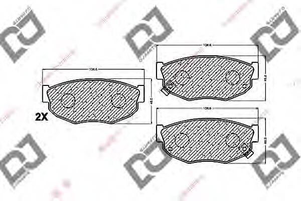 Комплект тормозных колодок, дисковый тормоз DJ PARTS BP1460
