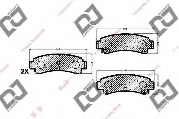 Комплект тормозных колодок, дисковый тормоз DJ PARTS BP1462