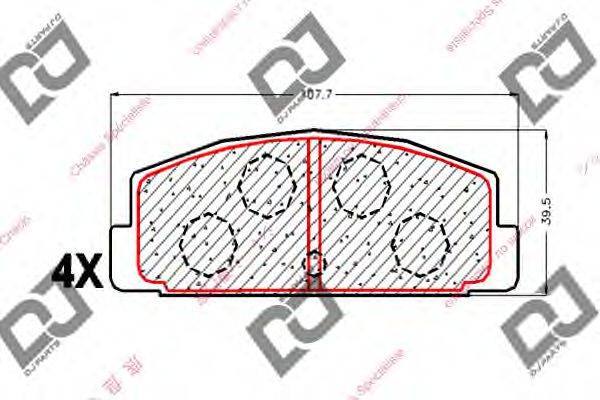 Комплект тормозных колодок, дисковый тормоз DJ PARTS BP1777