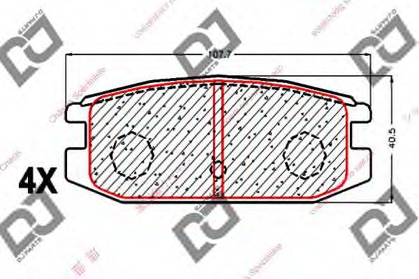Комплект тормозных колодок, дисковый тормоз DJ PARTS BP1785