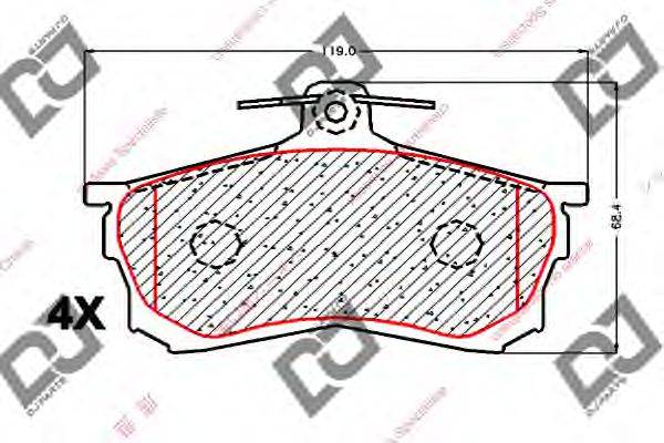 Комплект тормозных колодок, дисковый тормоз DJ PARTS BP1800