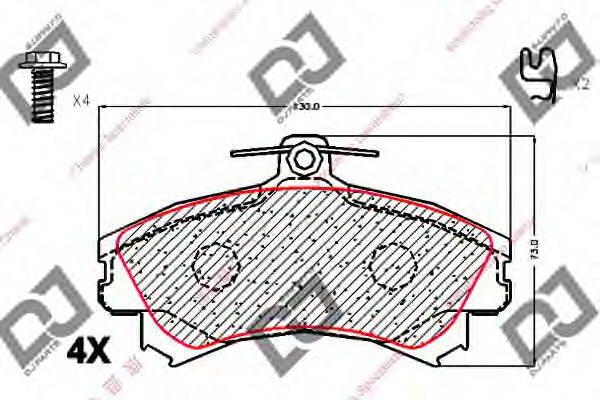 Комплект тормозных колодок, дисковый тормоз DJ PARTS BP1820