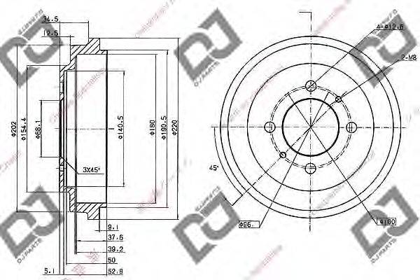 Тормозной барабан DJ PARTS BR1081