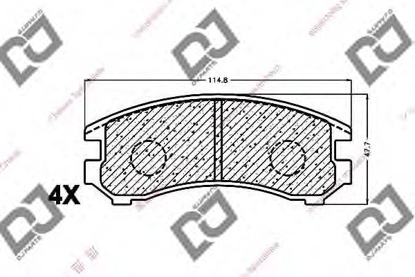 Комплект тормозных колодок, дисковый тормоз DJ PARTS BP1467