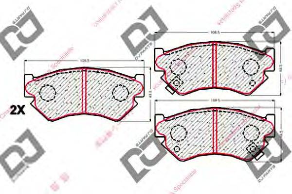 Комплект тормозных колодок, дисковый тормоз DJ PARTS BP1830