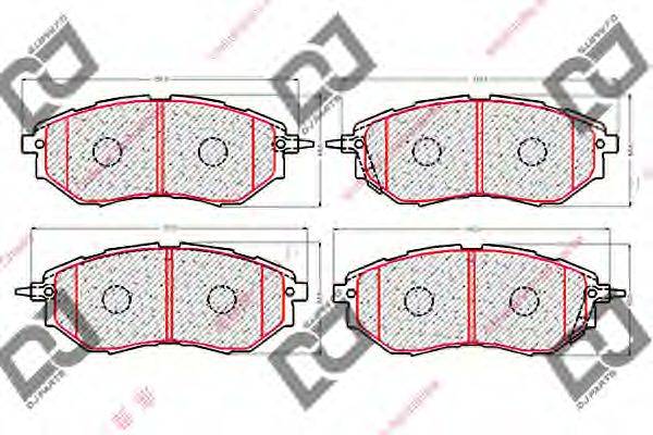 Комплект тормозных колодок, дисковый тормоз DJ PARTS BP1839