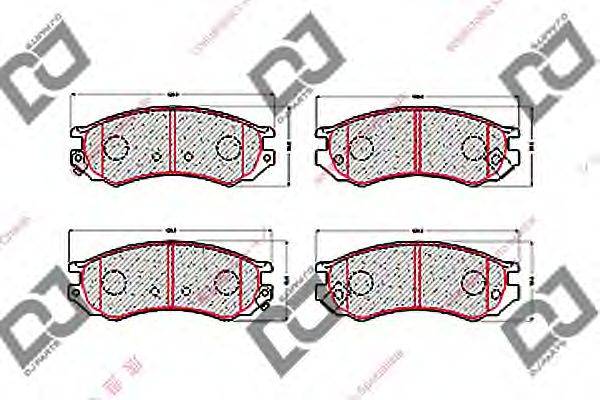 Комплект тормозных колодок, дисковый тормоз DJ PARTS BP1494