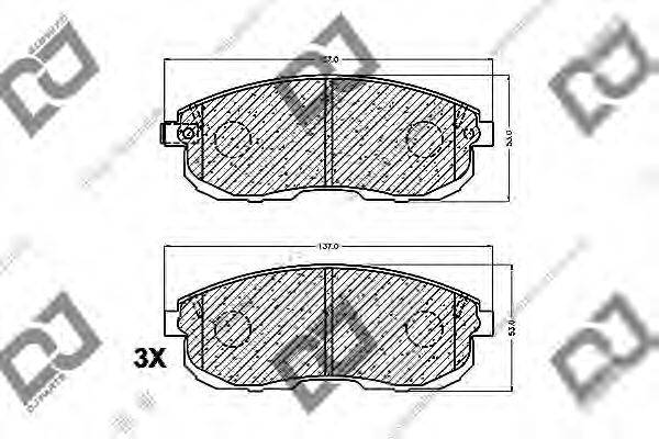 Комплект тормозных колодок, дисковый тормоз DJ PARTS BP1502