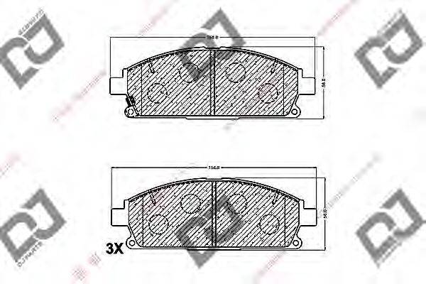 Комплект тормозных колодок, дисковый тормоз DJ PARTS BP1503