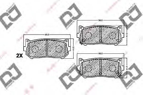 Комплект тормозных колодок, дисковый тормоз DJ PARTS BP1506