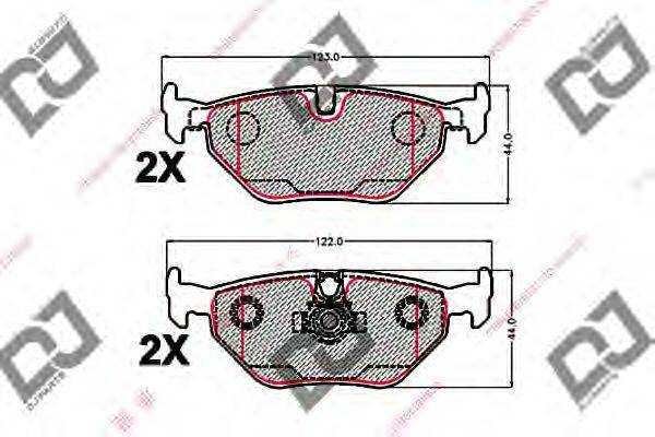 Комплект тормозных колодок, дисковый тормоз DJ PARTS BP1514