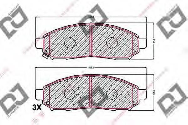 Комплект тормозных колодок, дисковый тормоз DJ PARTS BP1526