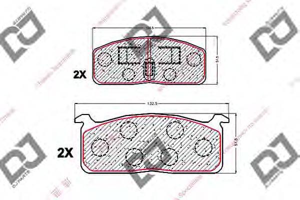 Комплект тормозных колодок, дисковый тормоз DJ PARTS BP1541