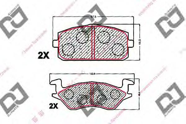 Комплект тормозных колодок, дисковый тормоз DJ PARTS BP1542