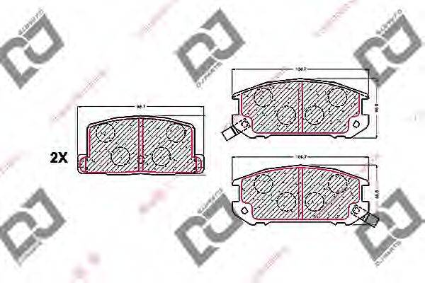 Комплект тормозных колодок, дисковый тормоз DJ PARTS BP1553