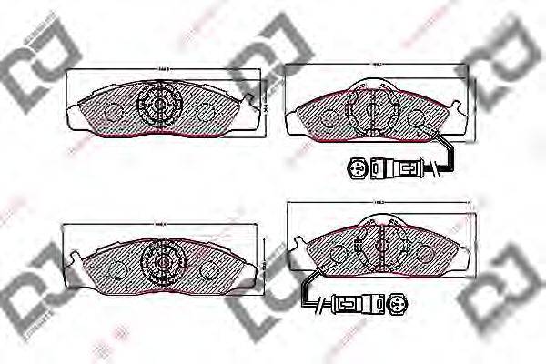 Комплект тормозных колодок, дисковый тормоз DJ PARTS BP1571